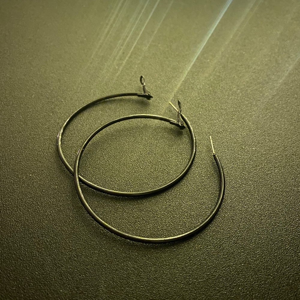 Black Hoop Earrings